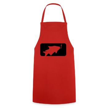 button sport logo caught fish fishing swim - Cooking Apron - red - Front - AI Model Male 185 dark (185cm)