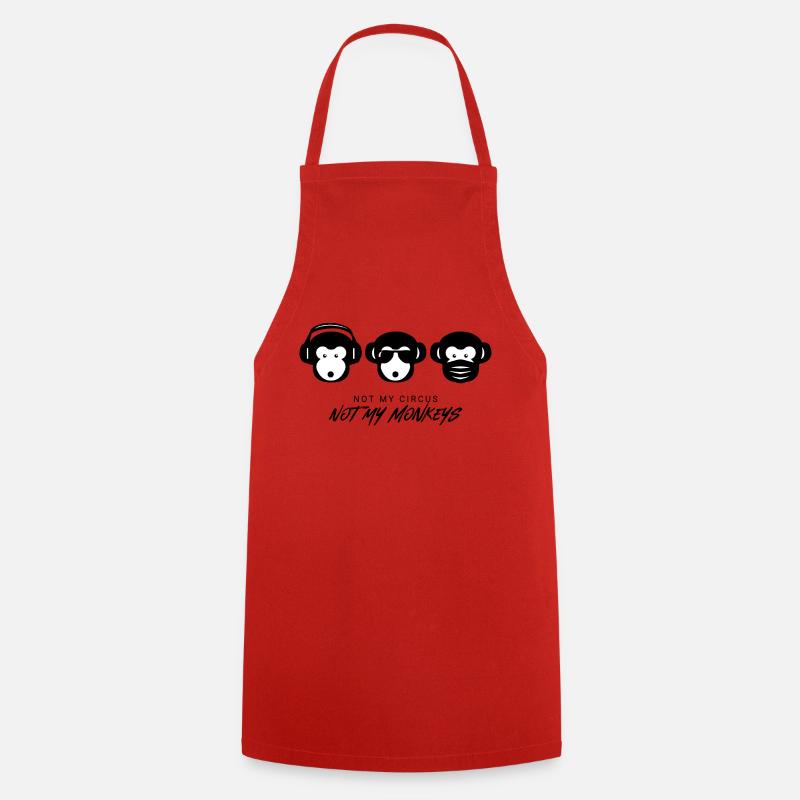 Muniax Monkeys Masque - Tablier de cuisine - rouge