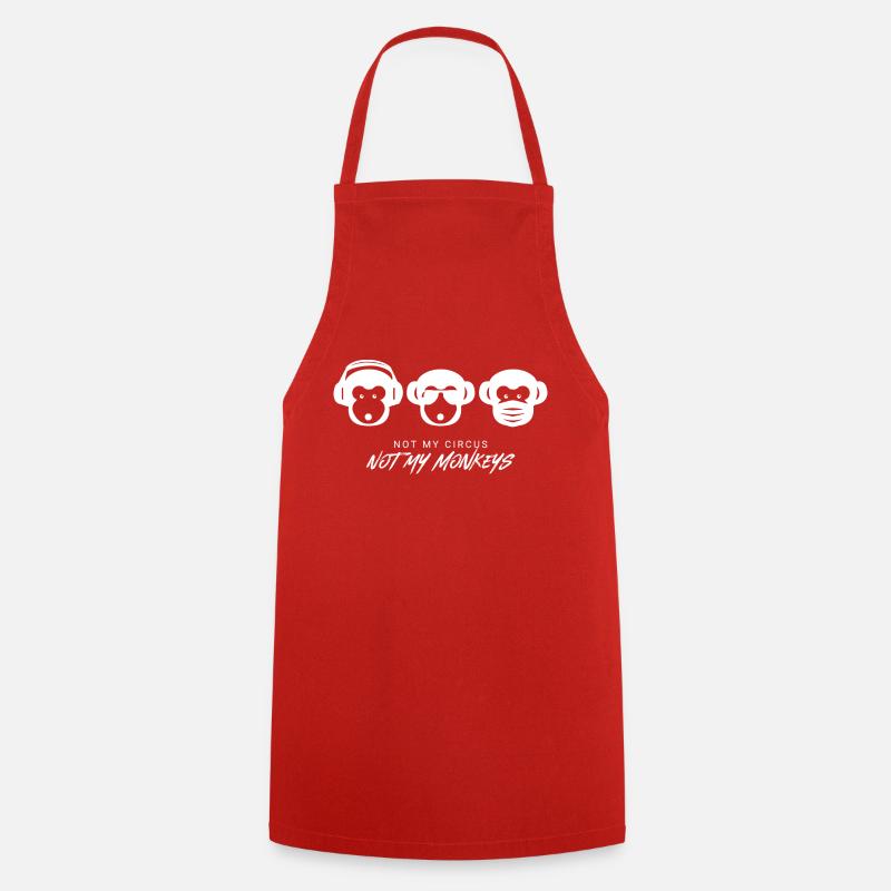 Muniax Monkeys Masque Blanc - Tablier de cuisine - rouge