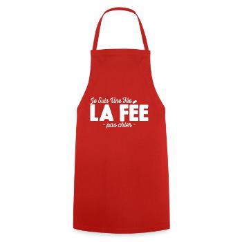 Je suis Une Fée Pas Chier - Tablier de cuisine - rouge - Devant - AI Model Male 185 dark (185cm)