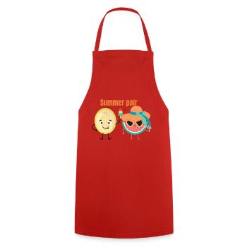 Summer summer pair - Cooking Apron - red - Front - AI Model Male 185 dark (185cm)