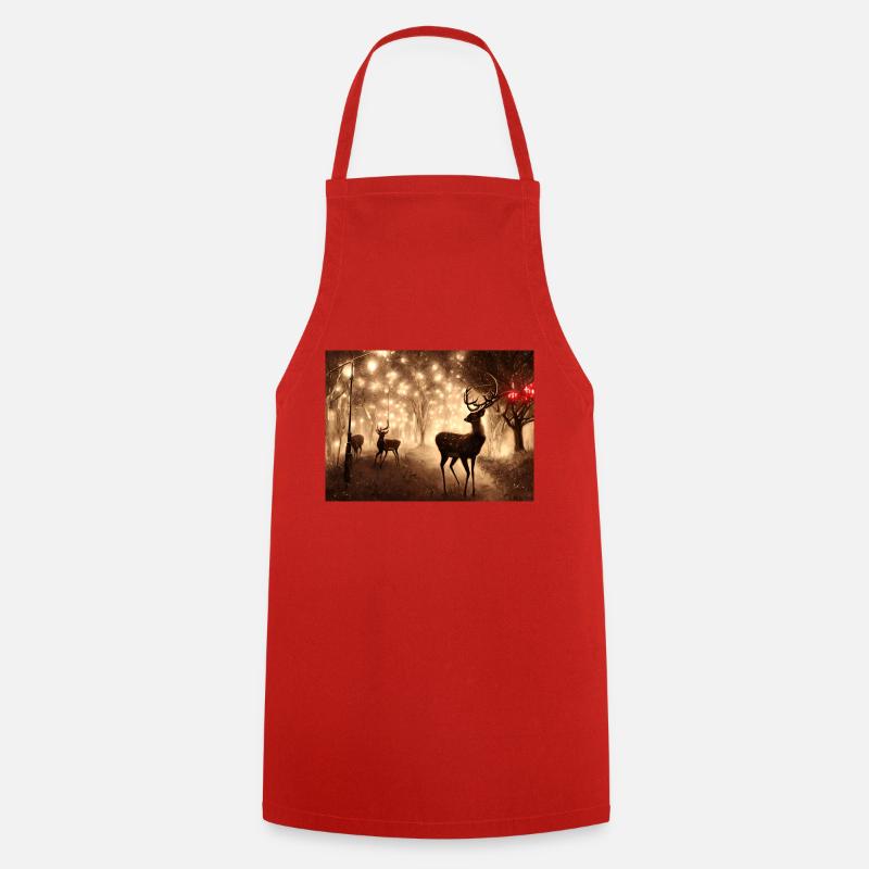 Christmas deer - Cooking Apron - red
