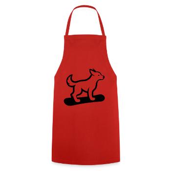 Hund Snowboard Snowboarder Minimalistisches Design - Kochschürze - Rot - Vorne - AI Model Male 185 dark (185cm)