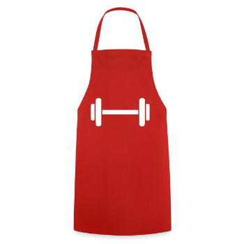 Krafttraining Hantel Symbol Minimal Icon Vektor - Kochschürze - Rot - Vorne - AI Model Male 185 dark (185cm)