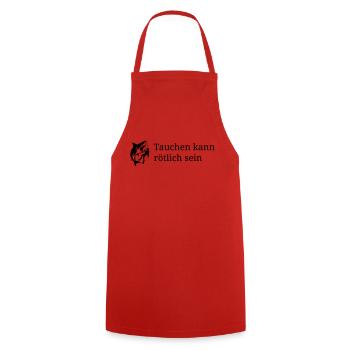 Tauchen kann rötlich sein - Kochschürze - Rot - Vorne - AI Model Male 185 dark (185cm)