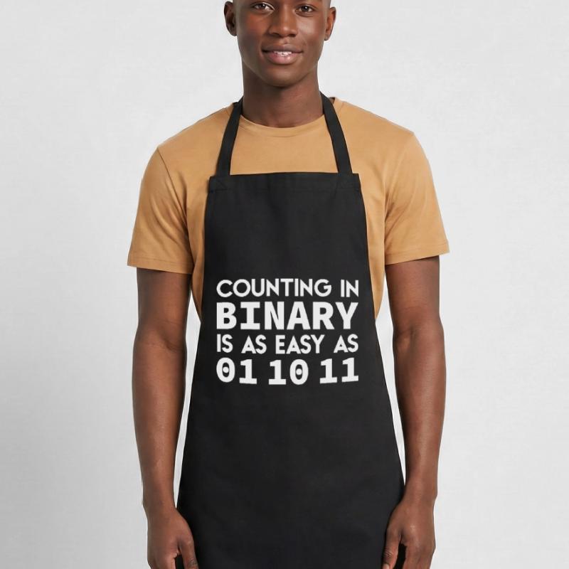 Binary joke nerd geek computer scientist programmer Cooking Apron