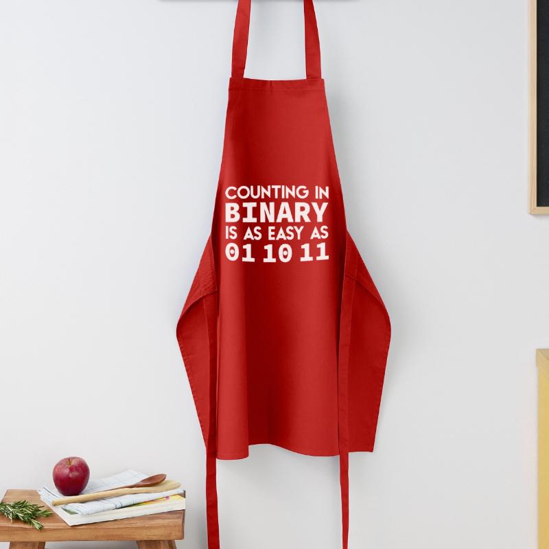 Binary joke nerd geek computer scientist programmer Cooking Apron