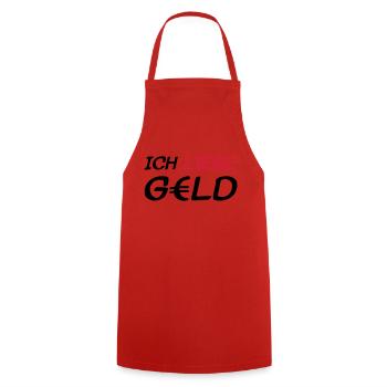 ich_liebe_geld - Kochschürze - Rot - Vorne - AI Model Male 185 dark (185cm)