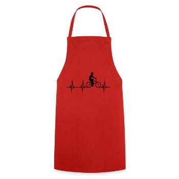 coeur battre bicyclette conduite pouls fréquence fahrradfah - Tablier de cuisine - rouge - Devant - AI Model Male 185 dark (185cm)
