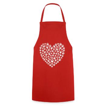 Coeur et forme de coeur pour chiens et chats - Tablier de cuisine - rouge - Devant - AI Model Male 185 dark (185cm)