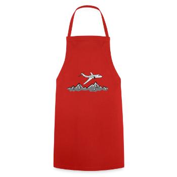 montagnes alps ligne avion avion mouche pilote voy - Tablier de cuisine - rouge - Devant - AI Model Male 185 dark (185cm)