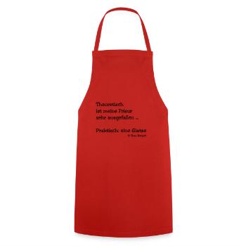 theoretisch ausgefallene Frisur Glatze - Kochschürze - Rot - Vorne - AI Model Male 185 dark (185cm)