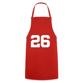 26 - Tablier de cuisine - rouge - Devant - AI Model Male 185 dark (185cm)