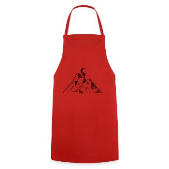 Mountain - (6) - Cooking Apron - red - Front - AI Model Male 185 dark (185cm)