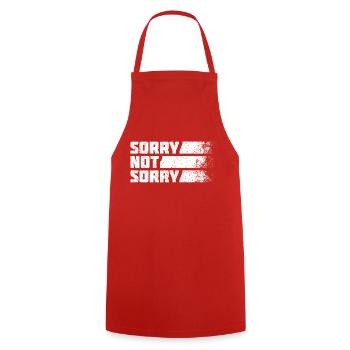Sorry Not Sorry. Ironisches und Lustiges Design - Kochschürze - Rot - Vorne - AI Model Male 185 dark (185cm)