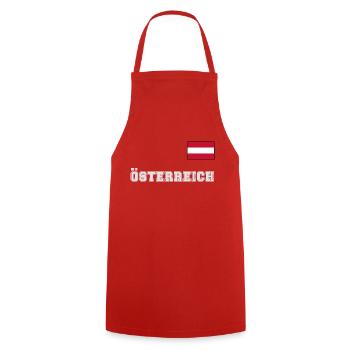 AUSTRIA Leotard Look - Flag Flag on Chest - Cooking Apron - red - Front - AI Model Male 185 dark (185cm)