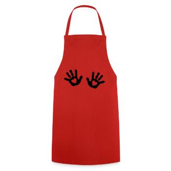 Bébé mains - cœur - Tablier de cuisine - rouge - Devant - AI Model Male 185 dark (185cm)