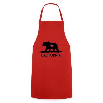 california - Cooking Apron - red - Front - AI Model Male 185 dark (185cm)