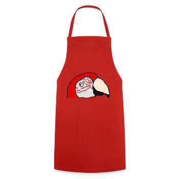 red macaw - Cooking Apron - red - Front - AI Model Male 185 dark (185cm)