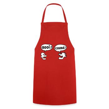 QUOI COUBEH quoicoubeh citation drôle - Tablier de cuisine - rouge - Devant - AI Model Male 185 dark (185cm)