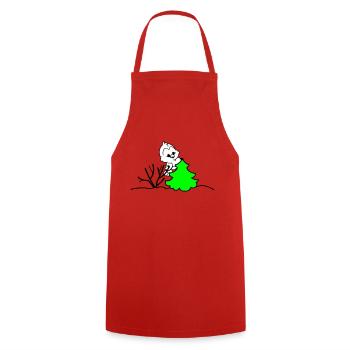 Winter - Cooking Apron - red - Front - AI Model Male 185 dark (185cm)