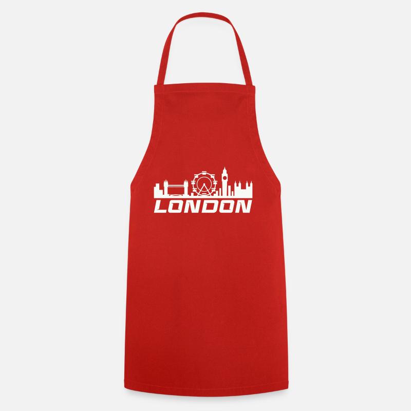 London Skyline - Cooking Apron - red