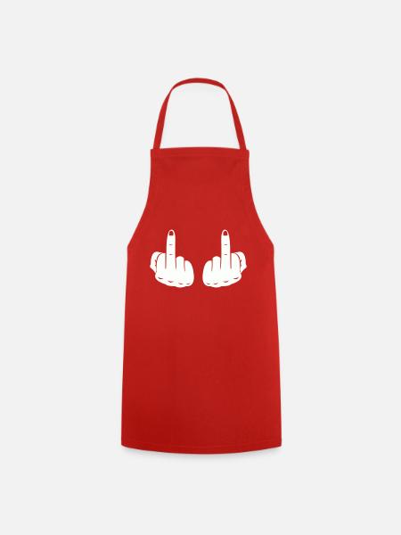 mittelfinger hands - Kochschürze - Rot