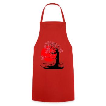 Arbre Fantasy Asie Chine Japon - Tablier de cuisine - rouge - Devant - AI Model Male 185 dark (185cm)