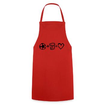 football+beer=love - Cooking Apron - red - Front - AI Model Male 185 dark (185cm)