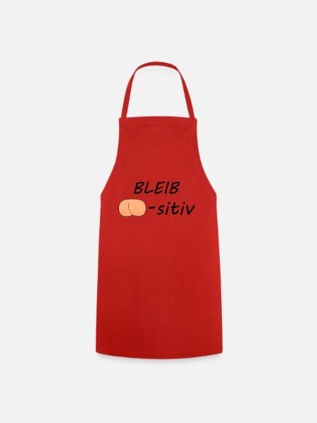 Bleib Po-sitiv - Kochschürze - Rot