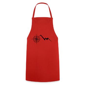 Compass - Mountain - (6) - Cooking Apron - red - Front - AI Model Male 185 dark (185cm)