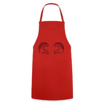 Access 2 hands grab tits pinching boobs boobs comi - Cooking Apron - red - Front - AI Model Male 185 dark (185cm)