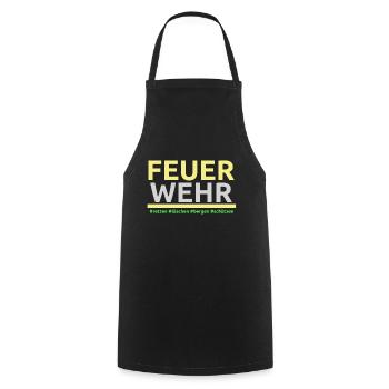 FW Feuerwehr - Kochschürze - Schwarz - Vorne - AI Model Male 185 dark (185cm)