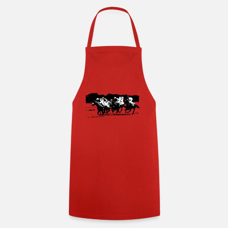 Course de chevaux - Tablier de cuisine - rouge