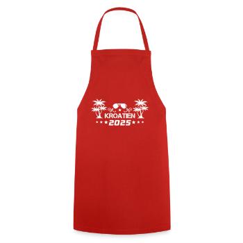 Croatie 2025 - Tablier de cuisine - rouge - Devant - AI Model Male 185 dark (185cm)