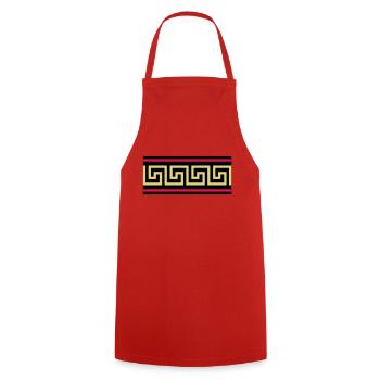 Clef Grèque - Tablier de cuisine - rouge - Devant - AI Model Male 185 dark (185cm)