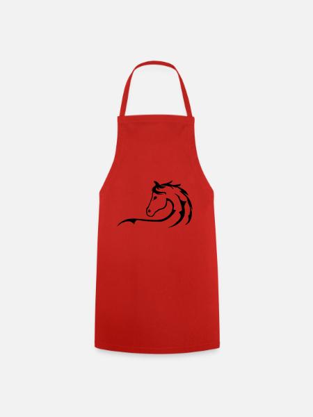 Horse, horses, horse silhouette - Cooking Apron - red