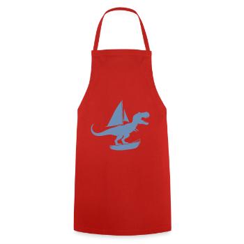 Minimalist dinghy with T-Rex summer - Cooking Apron - red - Front - AI Model Male 185 dark (185cm)