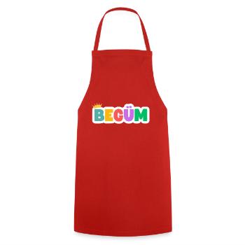 Begüm! Customizable - Cooking Apron - red - Front - AI Model Male 185 dark (185cm)