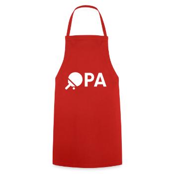 Opa Tischtennis Geschenkidee Großvater Ping-Pong - Kochschürze - Rot - Vorne - AI Model Male 185 dark (185cm)