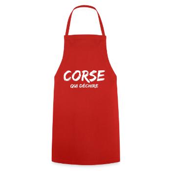 Corse humour - Tablier de cuisine - rouge - Devant - AI Model Male 185 dark (185cm)