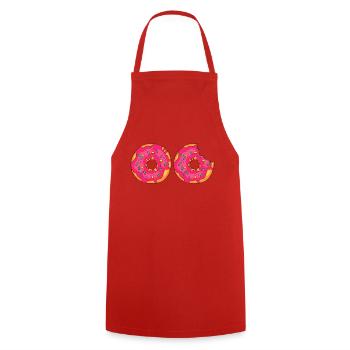 Donuts Confiserie Cookie Tart Cake Pies - Cooking Apron - red - Front - AI Model Male 185 dark (185cm)