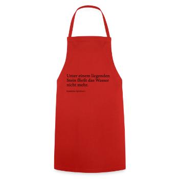 Unter einem liegenden Stein fließt das Wasser nic - Kochschürze - Rot - Vorne - AI Model Male 185 dark (185cm)