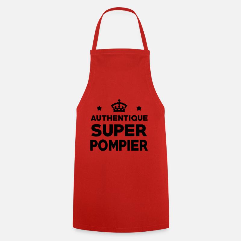 Authentique Super Pompier - Tablier de cuisine - rouge