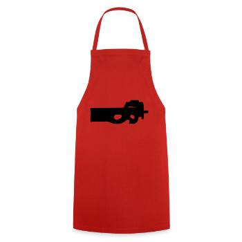 gun rifle pistol weapon military m16 - Tablier de cuisine - rouge - Devant - AI Model Male 185 dark (185cm)