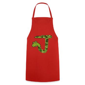 snake j - Cooking Apron - red - Front - AI Model Male 185 dark (185cm)