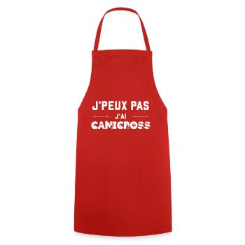 J'peux pas j'ai canicross. T shirt canicross - Tablier de cuisine - rouge - Devant - AI Model Male 185 dark (185cm)