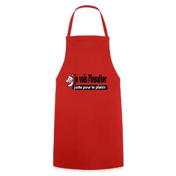 Je vais l'insulter juste pour le plaisir - slogan - Tablier de cuisine - rouge - Devant - AI Model Male 185 dark (185cm)