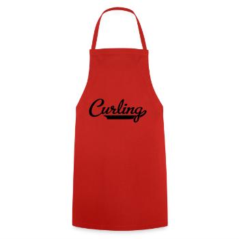 Curling - Kochschürze - Rot - Vorne - AI Model Male 185 dark (185cm)