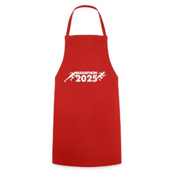 Marathon 2025 - Kochschürze - Rot - Vorne - AI Model Male 185 dark (185cm)